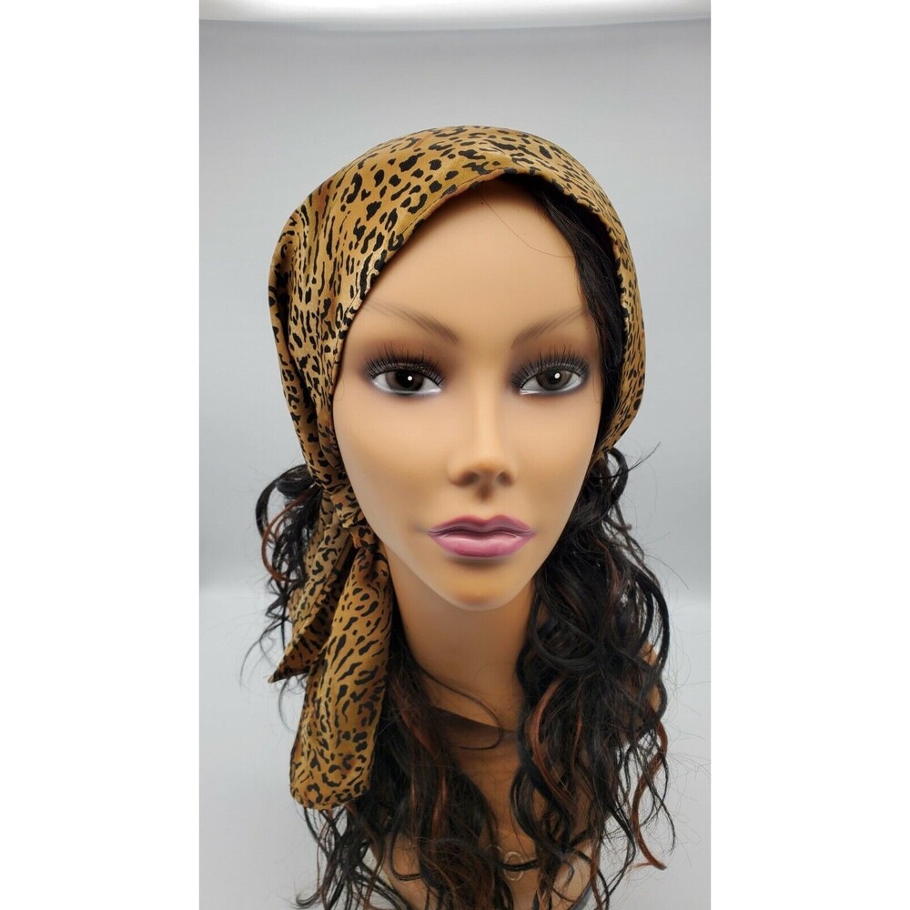 Leopard Print Scarf 100% Polyester Washable Head or Neck Scarf Gorgeous!!!